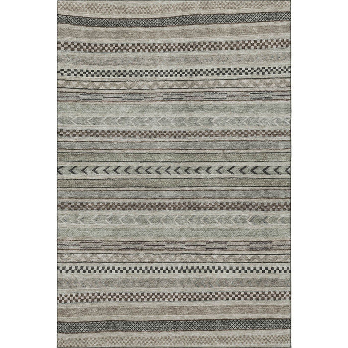 10' X 14' Striped Washable Area Rug With UV Protection (695216) - Taupe / Beige