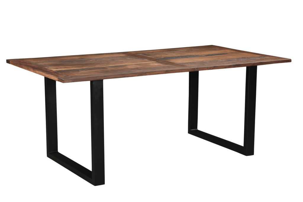 78" Solid Wood Sled Base Dining Table - Dark Brown