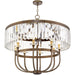 HomeRoots 30-inch bronze metal chandelier with eight clear shades and dimmable lighting for elegant ceiling lighting.