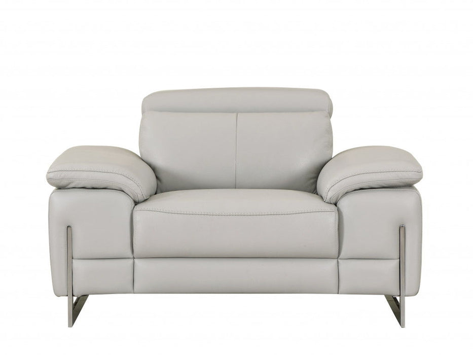 Tasteful Leather Chair - Light Gray