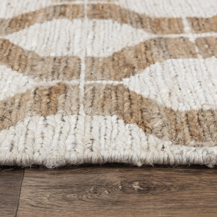 10' X 14' Jute Geometric Hand Woven Area Rug (747106) - Natural / Ivory