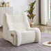 White Giga bean bag chair for adults with plush chenille fabric, cozy lounge sofa perfect for reading or relaxing in the living room.