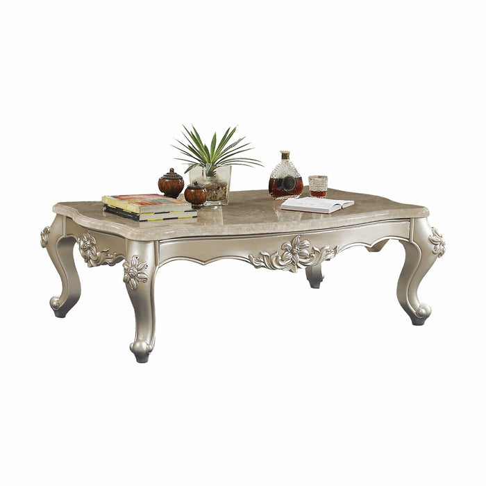 Marble Wood Coffee Table - Champagne