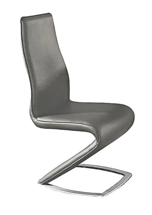 Dining Side Chairs Upholstered Faux Leather (Set of 2) - Silver / Gray