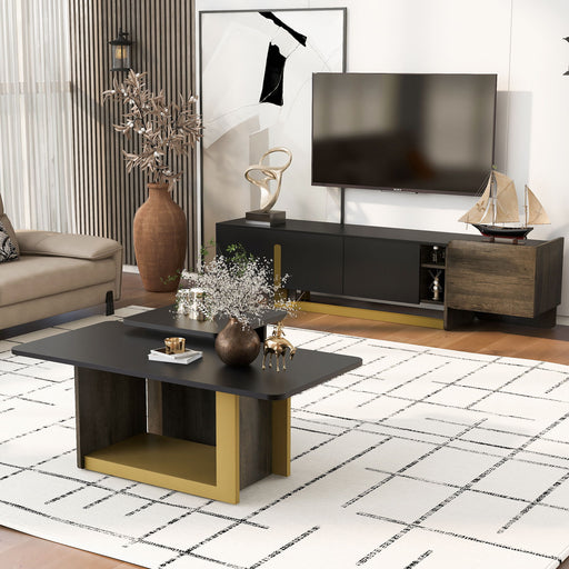 Modern Giga 3-piece living room set with a TV stand and coffee table, featuring sleek design and contemporary finishes.