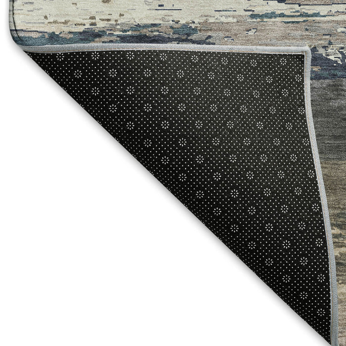 10' X 14' Abstract Washable Area Rug With UV Protection (692703) - Black / Beige / Blue