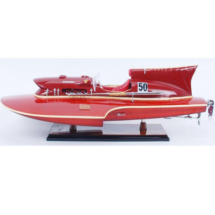 Hand Painted Model Boat (624224) - Red