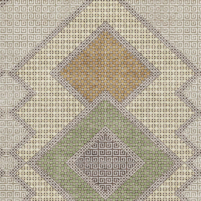10' X 14' Geometric Washable Area Rug With UV Protection (718286) - Brown / Copper