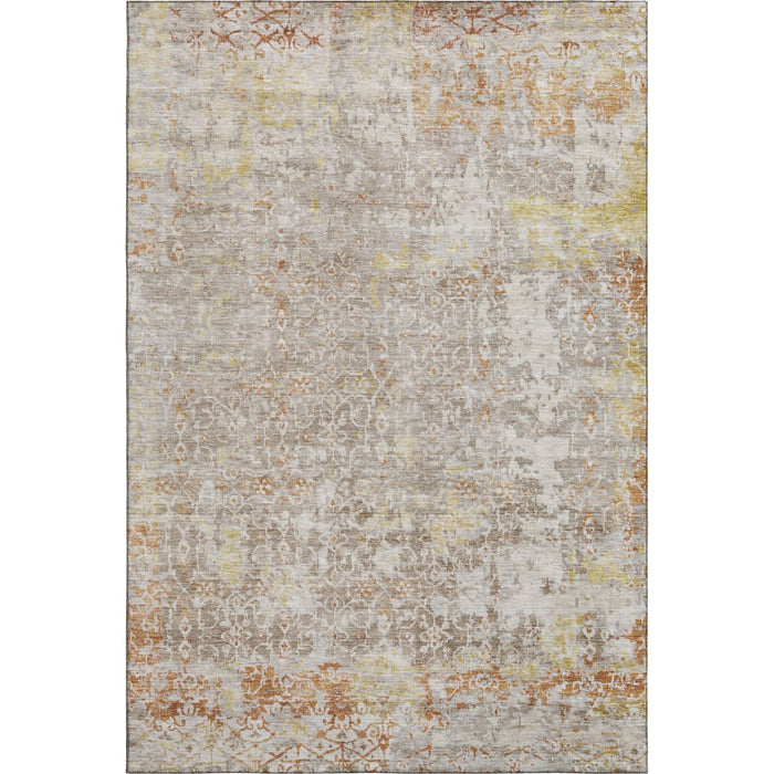 10' X 14' Oriental Washable Area Rug With UV Protection (700193) - Brown / Gold / Orange