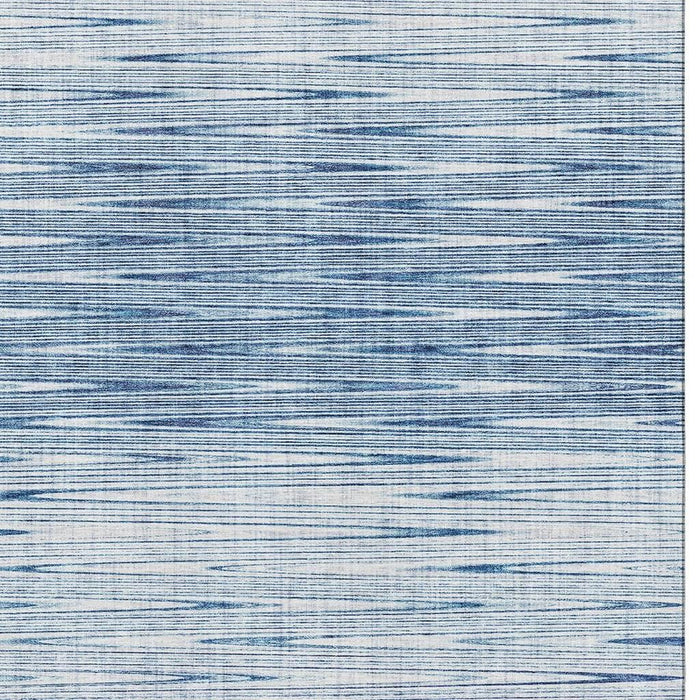 10' X 14' Abstract Washable Area Rug Polyester With UV Protection - Blue And Ivory