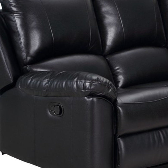 Polyester Blend Reclining U Shaped Three Piece Corner Sectional - Black