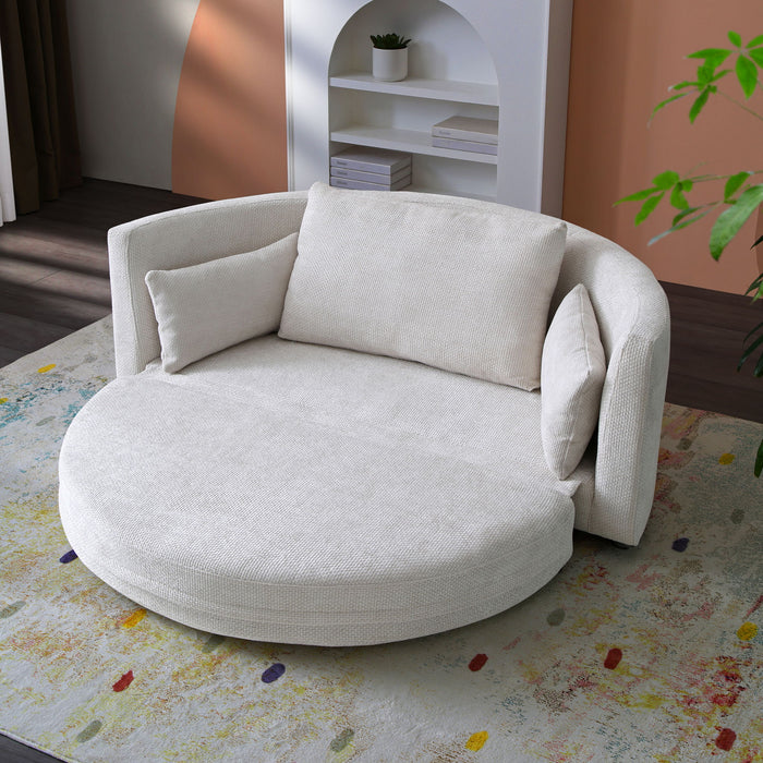 Multi-Functional Foldable Sleeper Sofa Bed, Floor Sofa Chair Bed, Circular Adjustable Futon Sitting And Sleeping Sofa - White