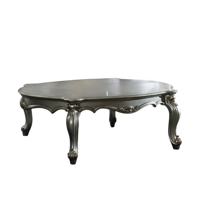 Wood Poly Resin Coffee Table - Antique Platinum