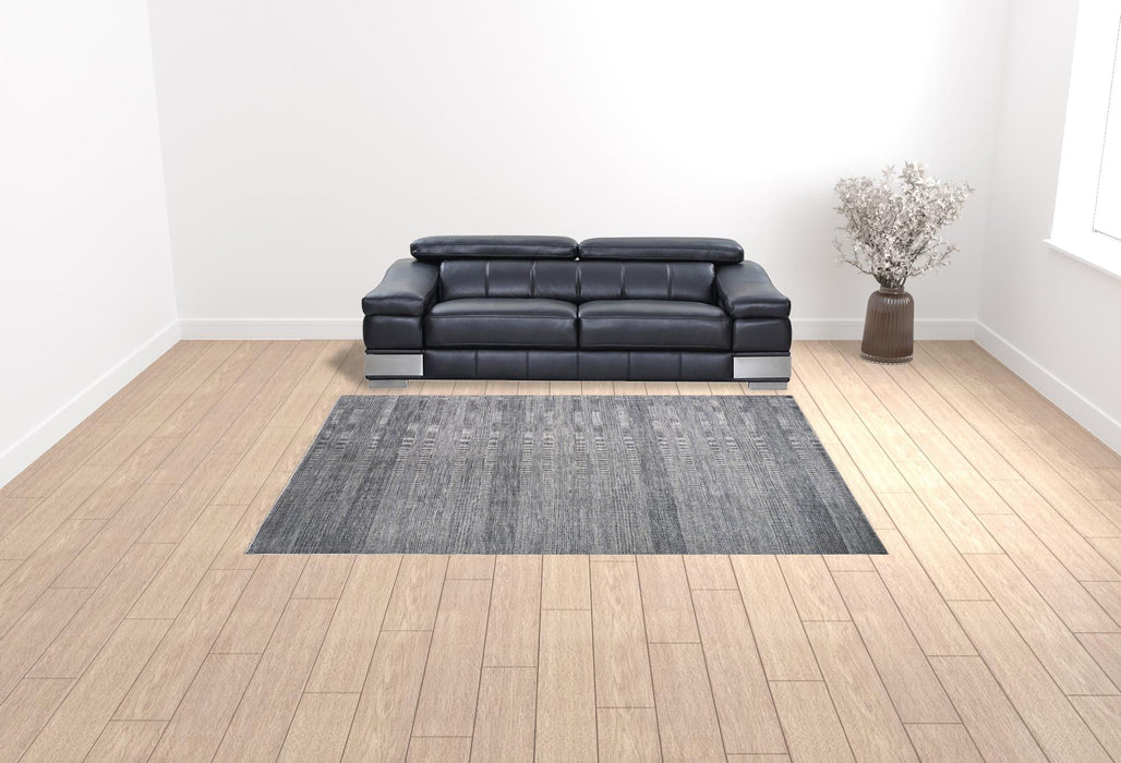 8.5' x 11.5' Wool Striped Hand Knotted Area Rug - Silver