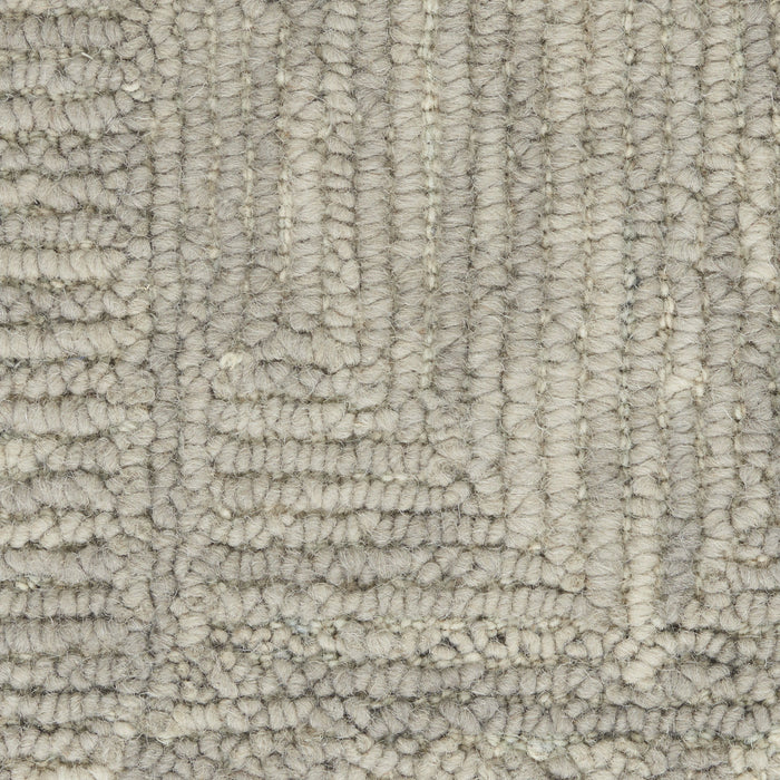 8' X 10' Wool Geometric Area Rug - Gray And Ivory