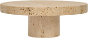 Meridian Furniture Ralston Genuine Travertine Tray with natural stone finish, rectangular shape, and textured surface.