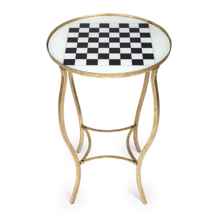 Glass And Metal Round Coffee Table - White / Gold