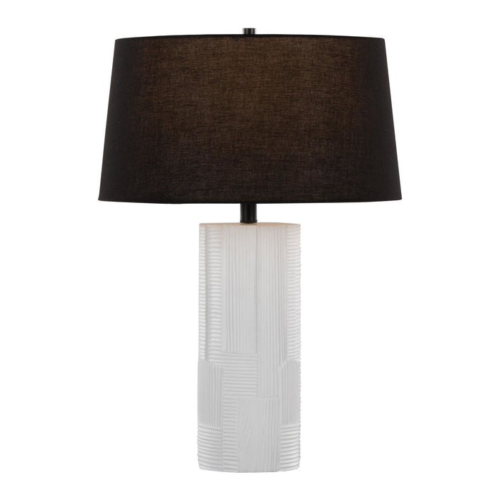 Petra - 26" Polyresin Table Lamp (Set of 2) - Cream Polyresin And Black Metal With Black Linen Shade