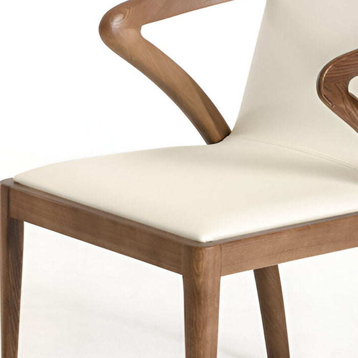 Faux Leather Dining Arm Chair - Brown