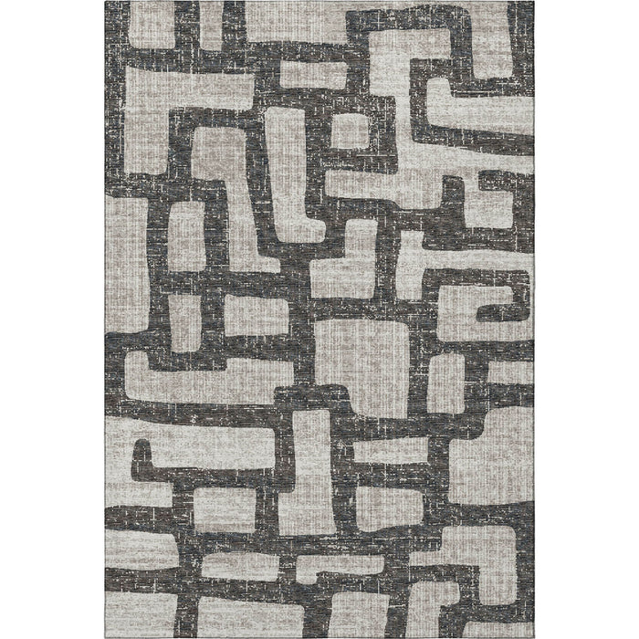 10' X 14' Abstract Washable Area Rug With UV Protection (644844) - Gray / Ivory