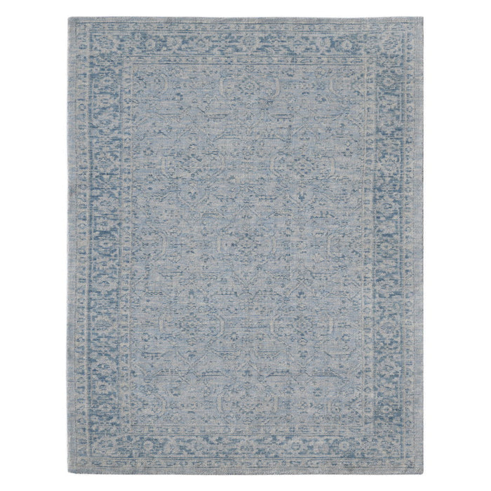 9' X 12' Wool Medallion Hand Woven Area Rug - Gray And Dark