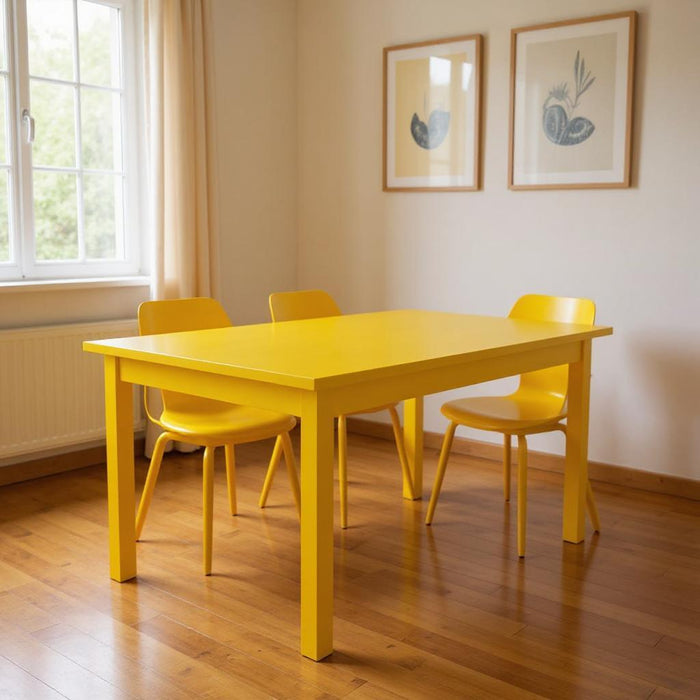 60" Solid Wood Dining Table - Yellow