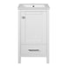 Giga bathroom vanity with ceramic sink, soft-close drawers, door organizer, divider drawer, and adjustable foot pads.