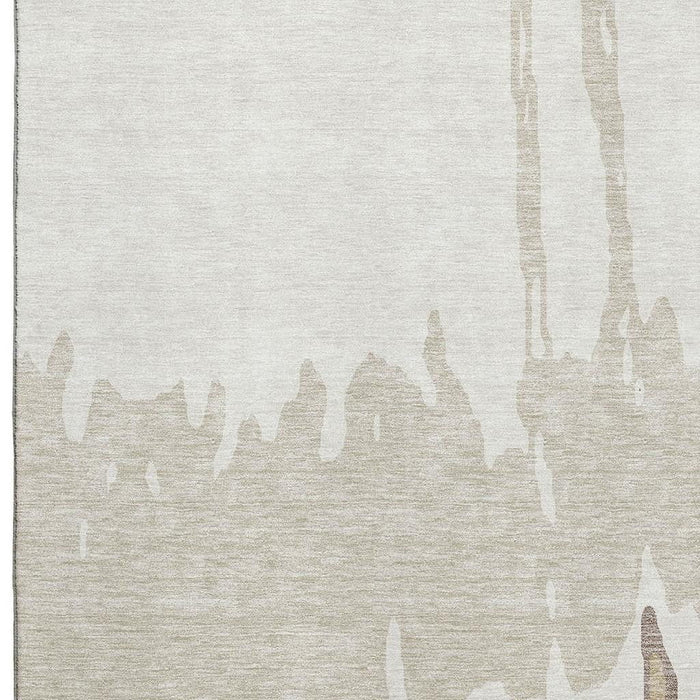 10' X 14' Abstract Washable Area Rug With UV Protection (676134) - Ivory / Beige / Khaki
