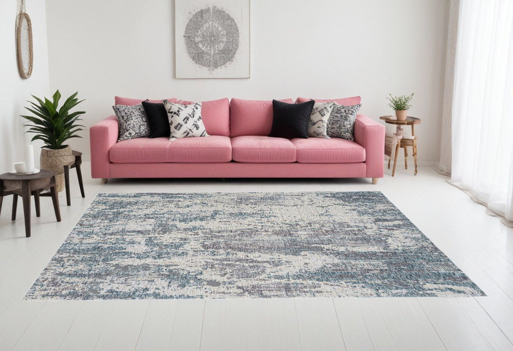 10' x 14' Abstract Area Rug - Gray And Ivory