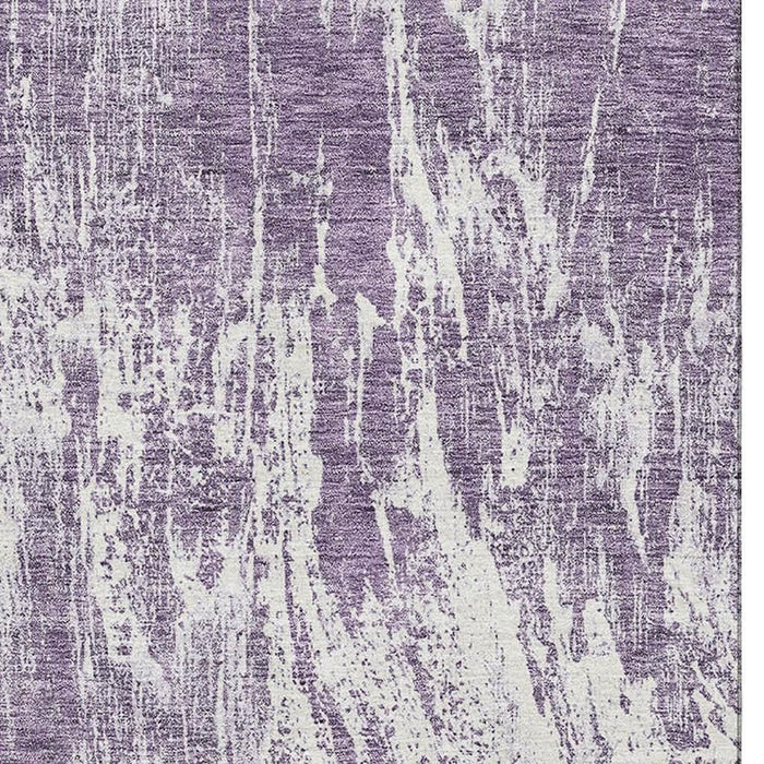 10' X 14' Abstract Washable Area Rug With UV Protection (676794) - Purple / Ivory
