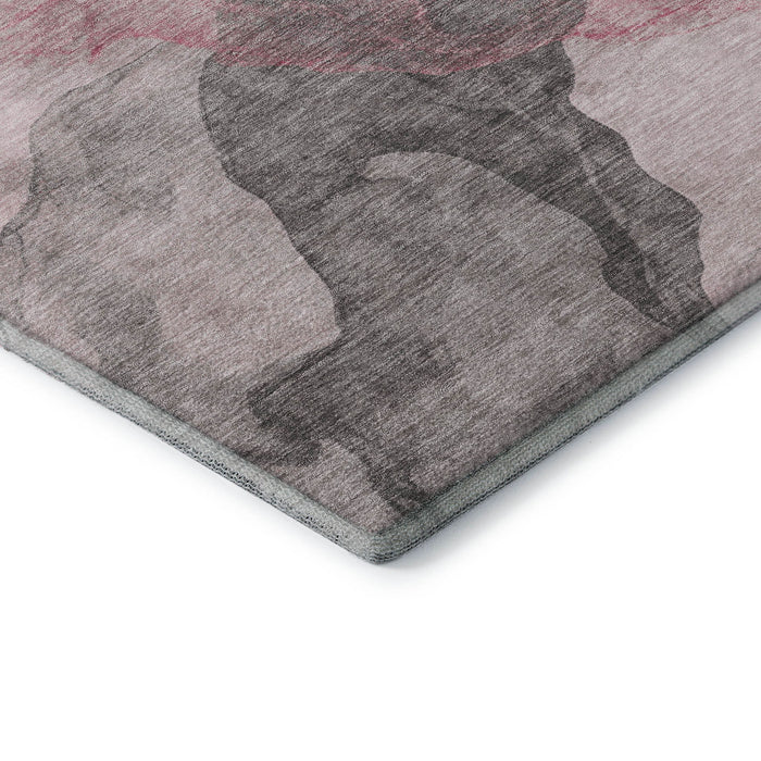 10' X 14' Abstract Washable Area Rug With UV Protection (718169) - Blush / Gray
