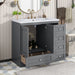 Giga shaker free-standing bathroom vanity cabinet with sink, soft-close drawers, and doors, modern bathroom storage unit.