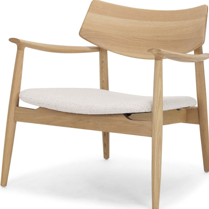 27" Upholstery Solid Wood Arm Chair - Cream