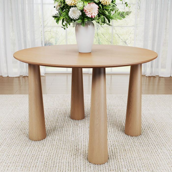59" Wood Round Top Dining Table - Natural