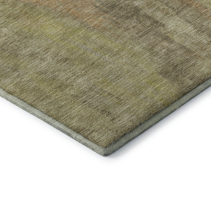 10' X 14' Abstract Washable Area Rug With UV Protection (696008) - Taupe / Copper / Brown