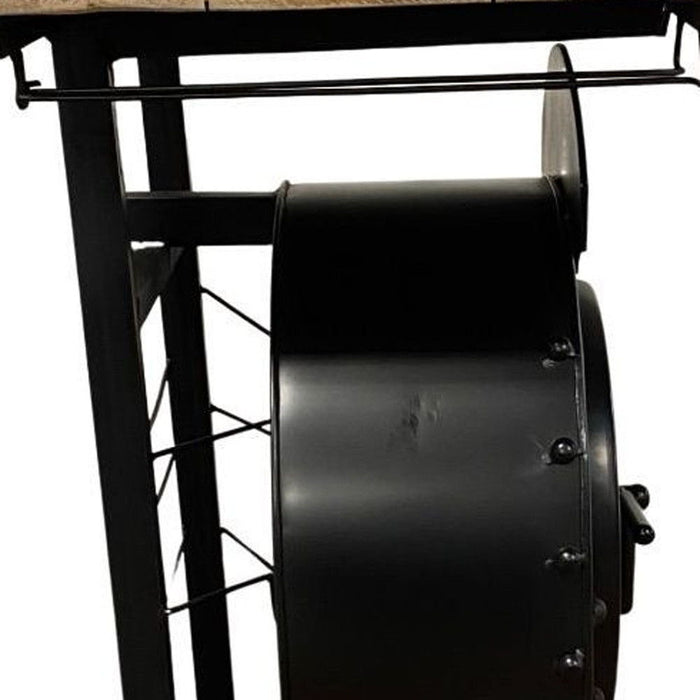 17.5" X 28.5" X 36" Steam Engine Bar Counter - Black