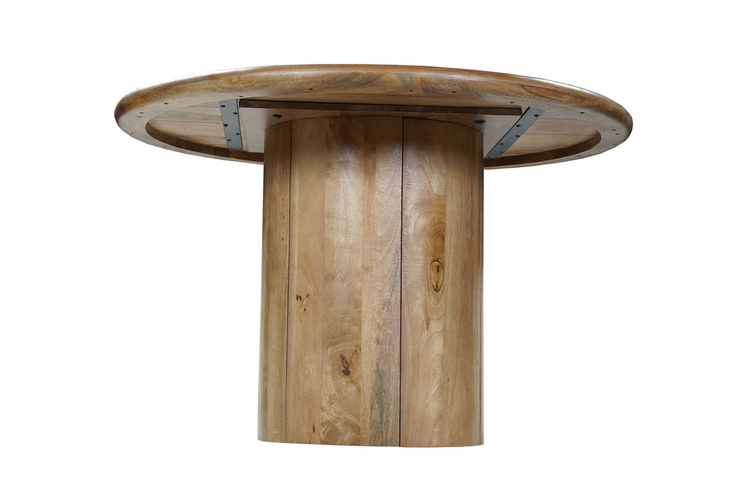 48" Solid Wood Pedestal Base Round Top Dining Table - Natural