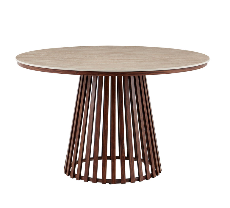 Chintaly AURORA Modern Round Ceramic Top Table w/ Steel Base
