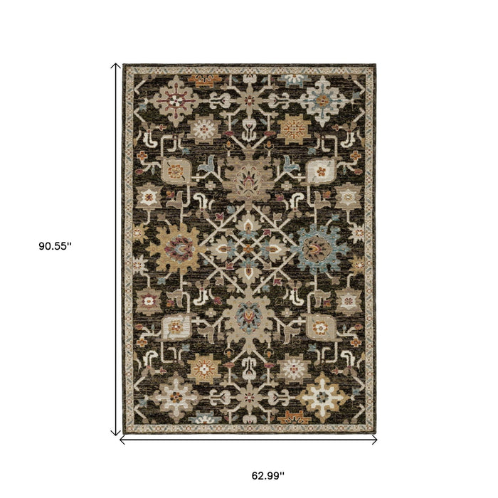 5' X 7' Oriental Area Rug - Brown