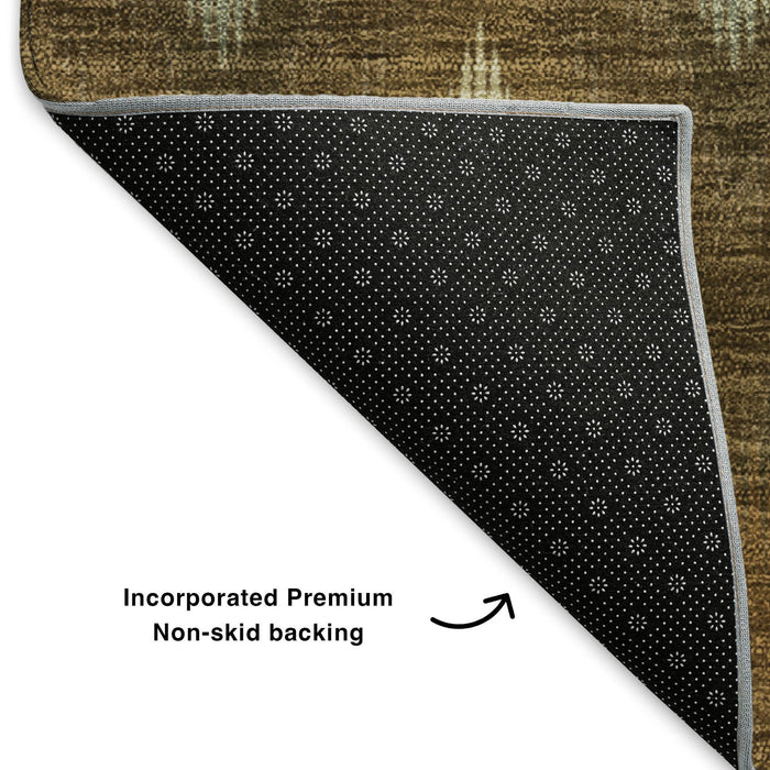 10' X 14' Southwestern Washable Area Rug With UV Protection (651899) - Brown / Sage / Beige