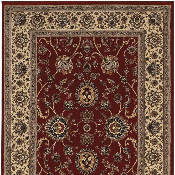 5' X 8' Oriental Area Rug (574354) - Red / Ivory