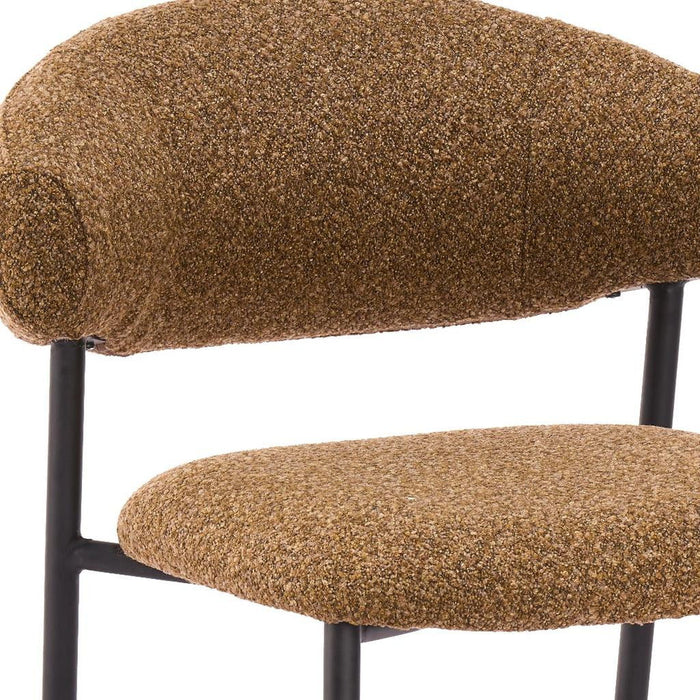 Fabric Open Back Dining Side Chairs (Set of 2) - Brown / Black