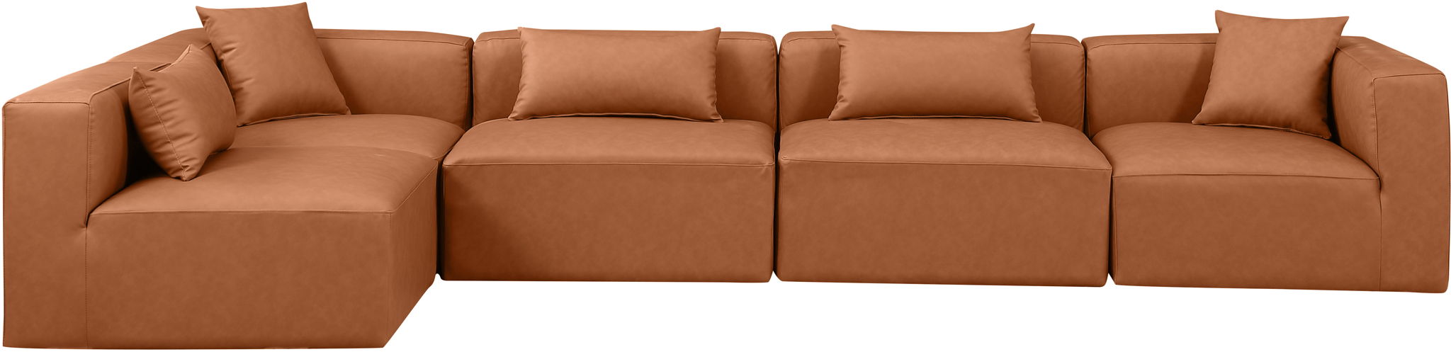 Cube - 5 Piece Modular Sectional - Cognac