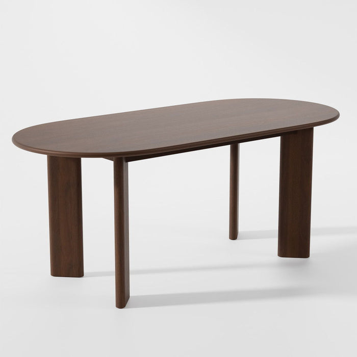 Oval Solid Wood Bar Table - Brown