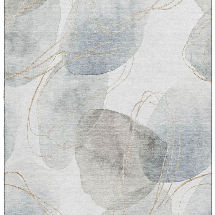 10' X 14' Abstract Washable Area Rug With UV Protection (648430) - Ivory / Beige