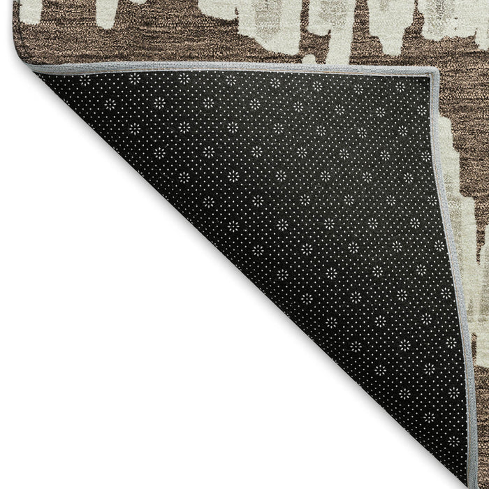 10' X 14' Striped Washable Area Rug With UV Protection (671954) - Brown / Beige