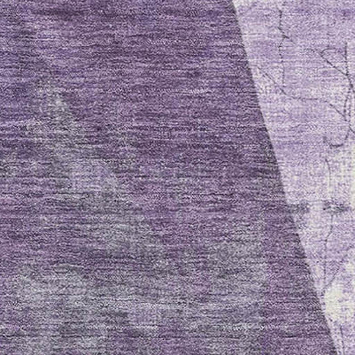 10' X 14' Abstract Geometric Washable Area Rug With UV Protection (705353) - Purple / Ivory