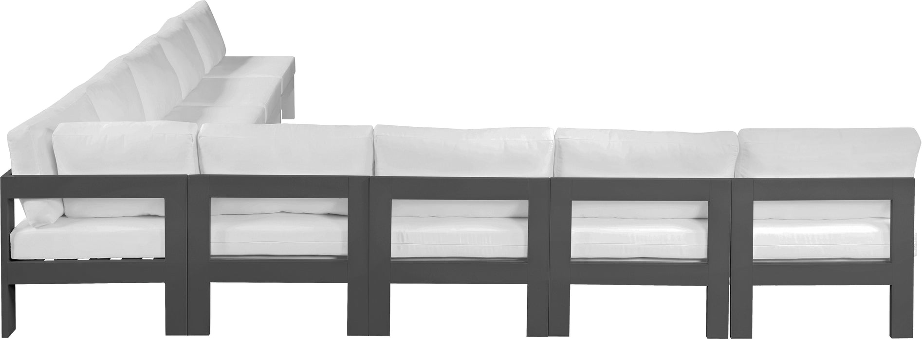 Nizuc - Outdoor Patio Modular Sectional 9 Piece - White - Fabric - Modern & Contemporary