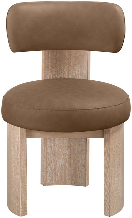 Atelier - Vegan Leather Upholstered Dining Chair (Set of 2) - Painted Natural Frame