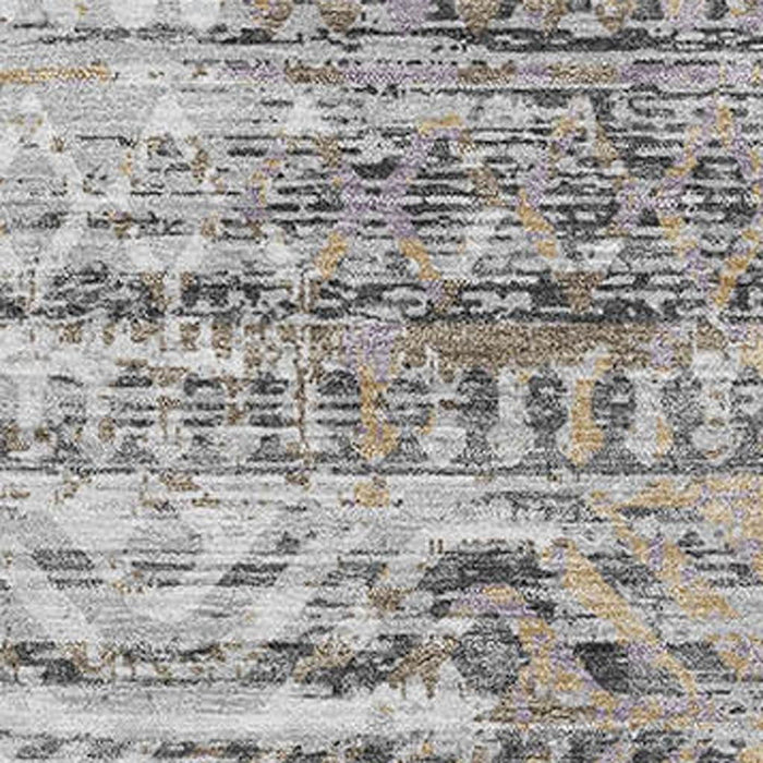 10' X 14' Moroccan Washable Area Rug With UV Protection (710514) - Gray / Gold / Ivory